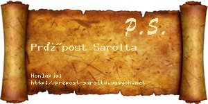 Prépost Sarolta névjegykártya