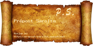 Prépost Sarolta névjegykártya